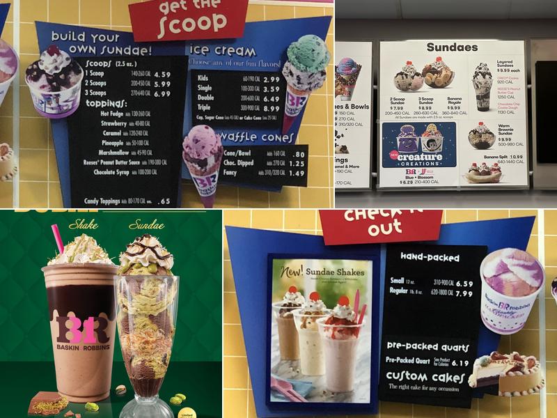 Baskin-Robbins Menu