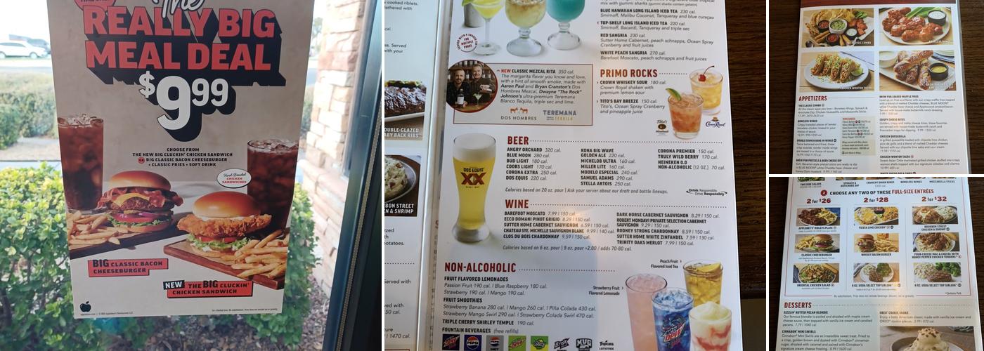 Applebee's Grill + Bar Menu