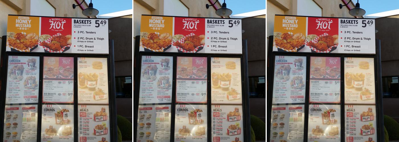 KFC Menu