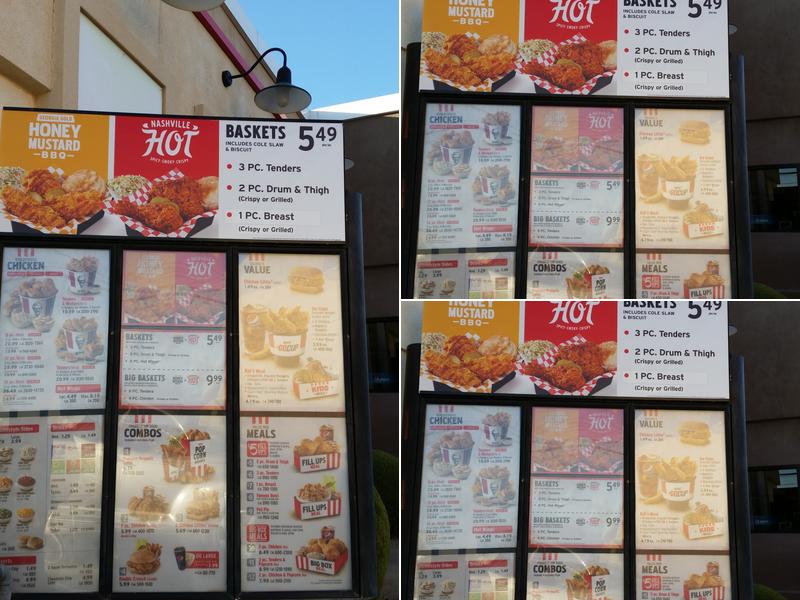 KFC Menu