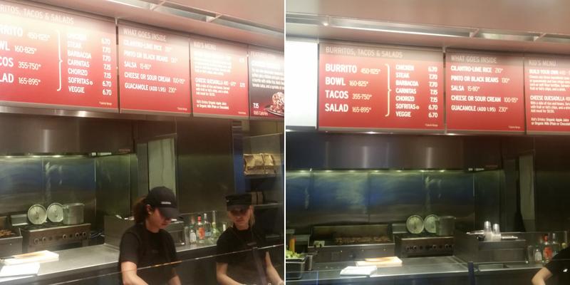 Chipotle Mexican Grill Menu