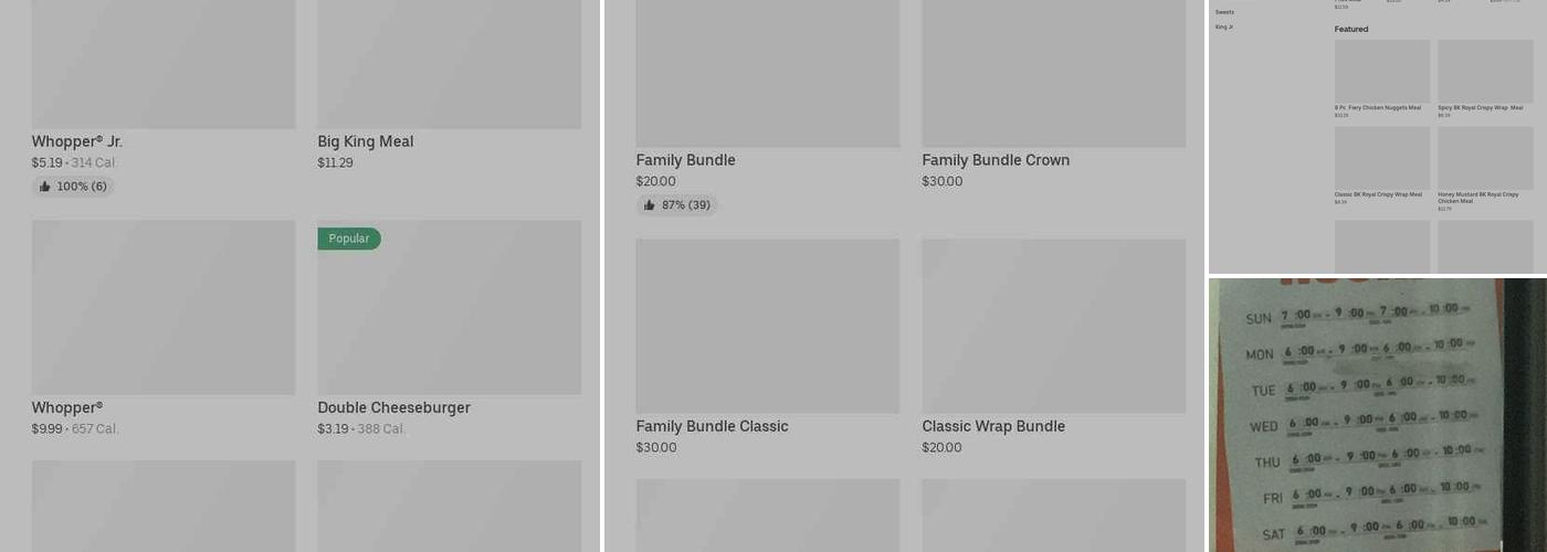 Burger King Menu