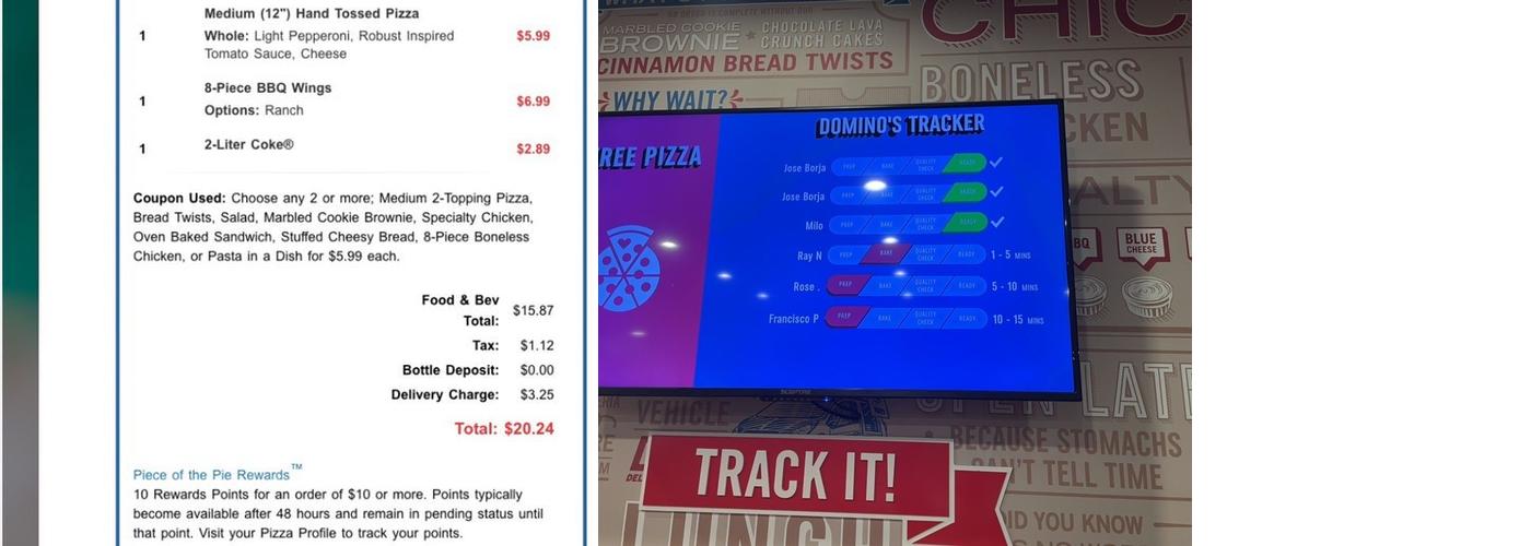 Domino's Pizza Menu