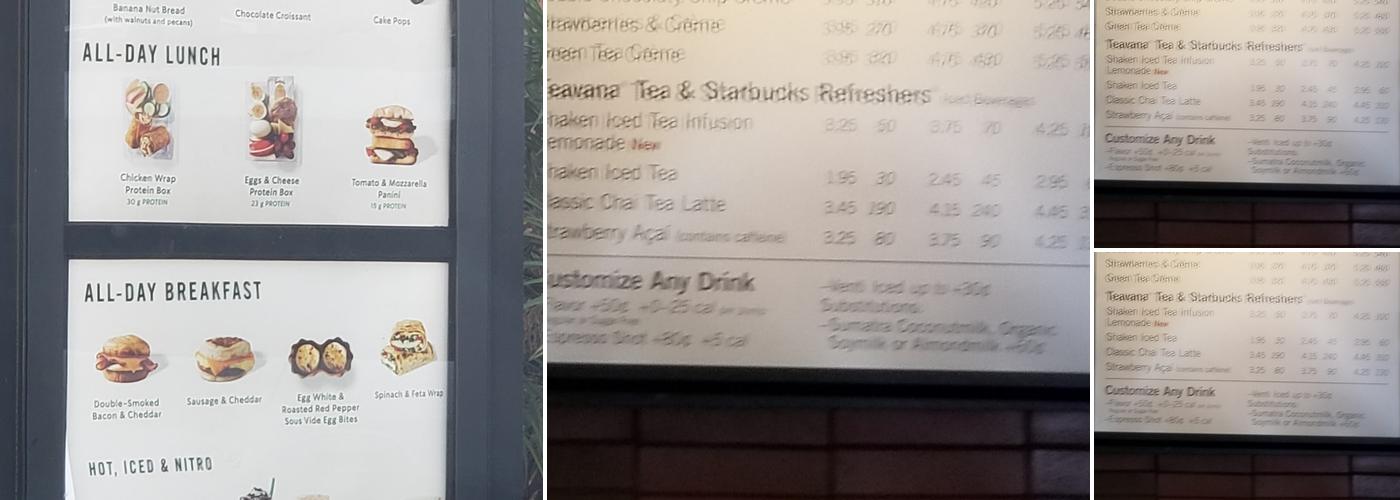 Starbucks Menu