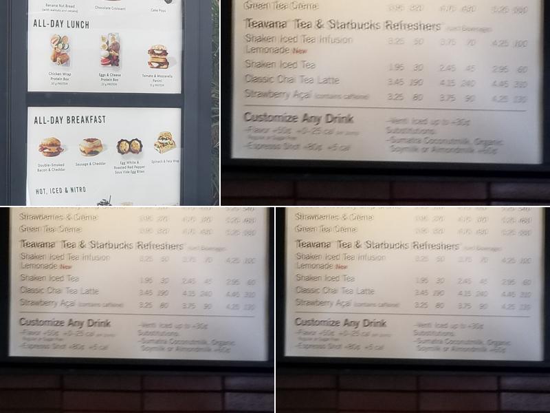 Starbucks Menu