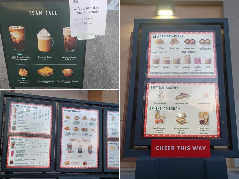 Starbucks Coffee Company Menu