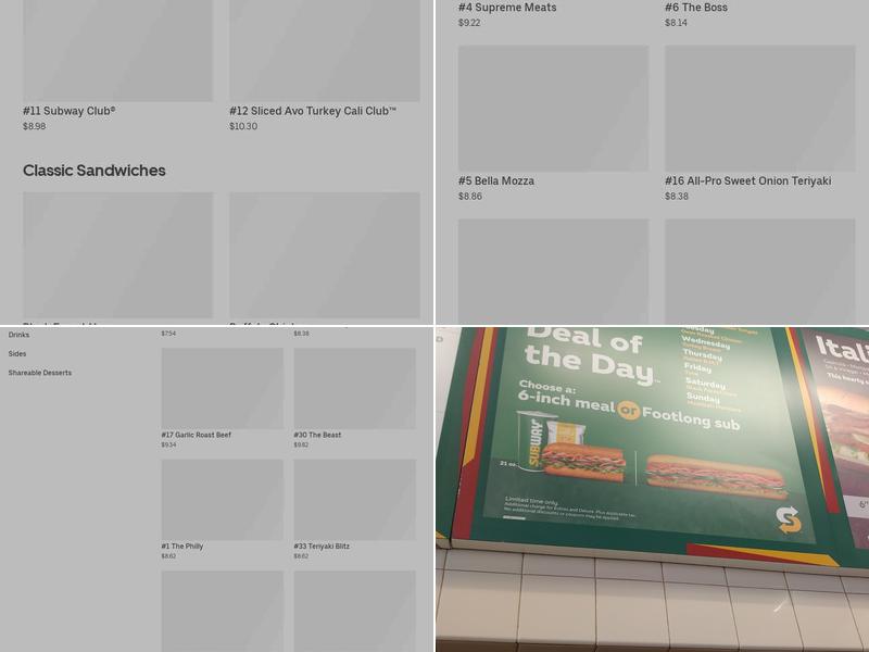 Subway Menu