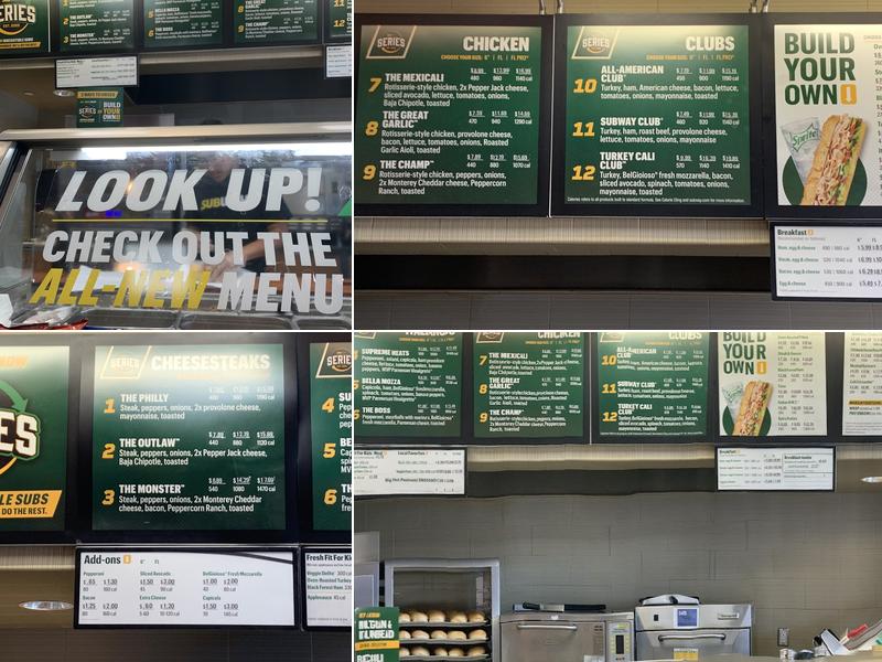 Subway Menu