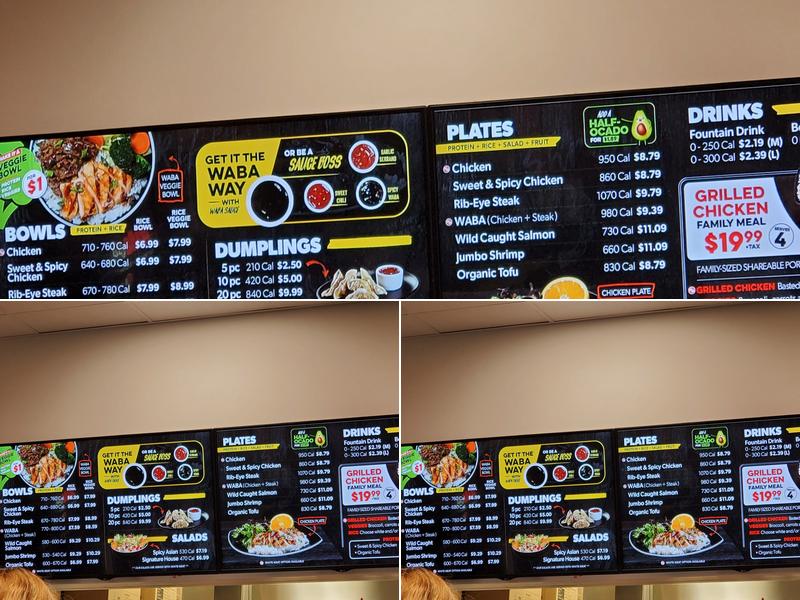 WaBa Grill Menu