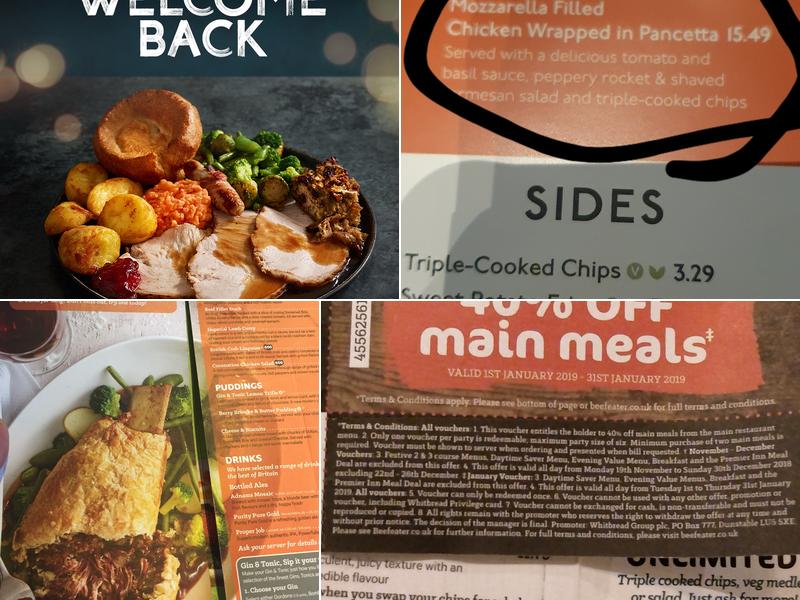 The Longwall Beefeater Menu