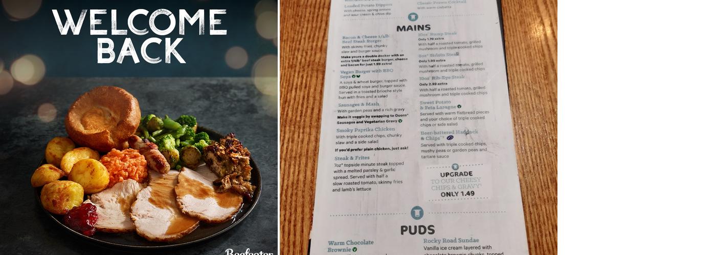 Ock Mill Beefeater Menu