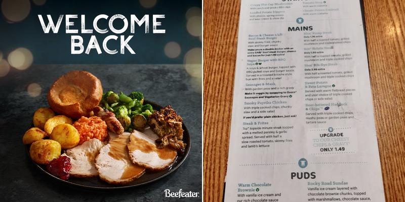 Ock Mill Beefeater Menu