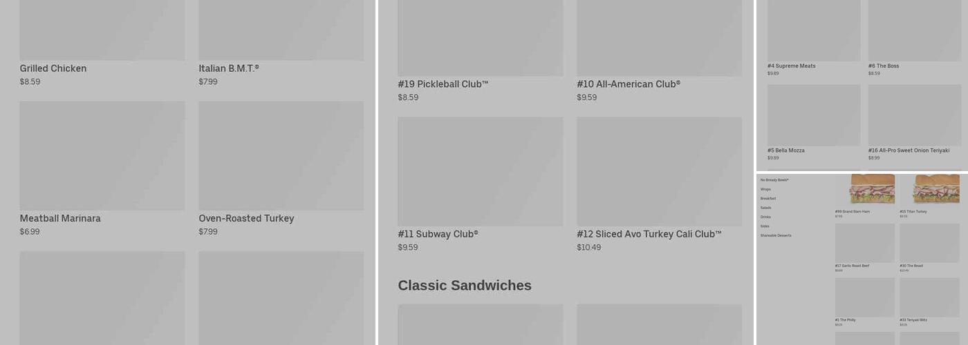 Subway Menu