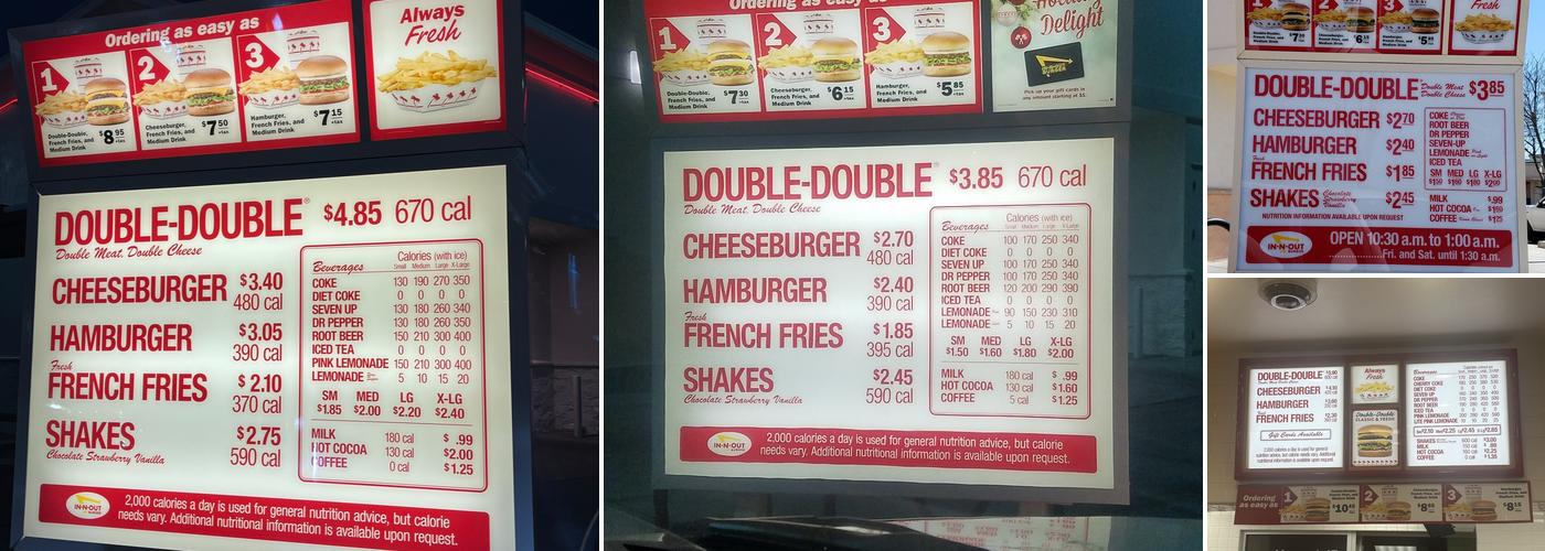 In-N-Out Burger Menu