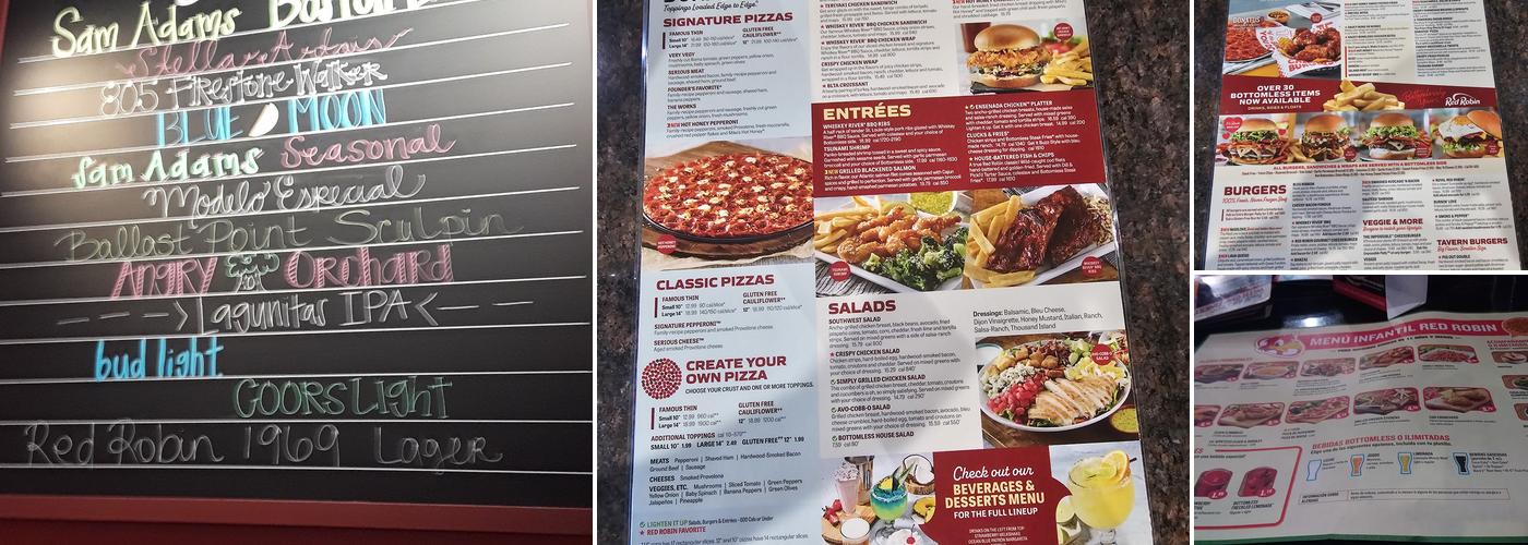 Red Robin Gourmet Burgers and Brews Menu