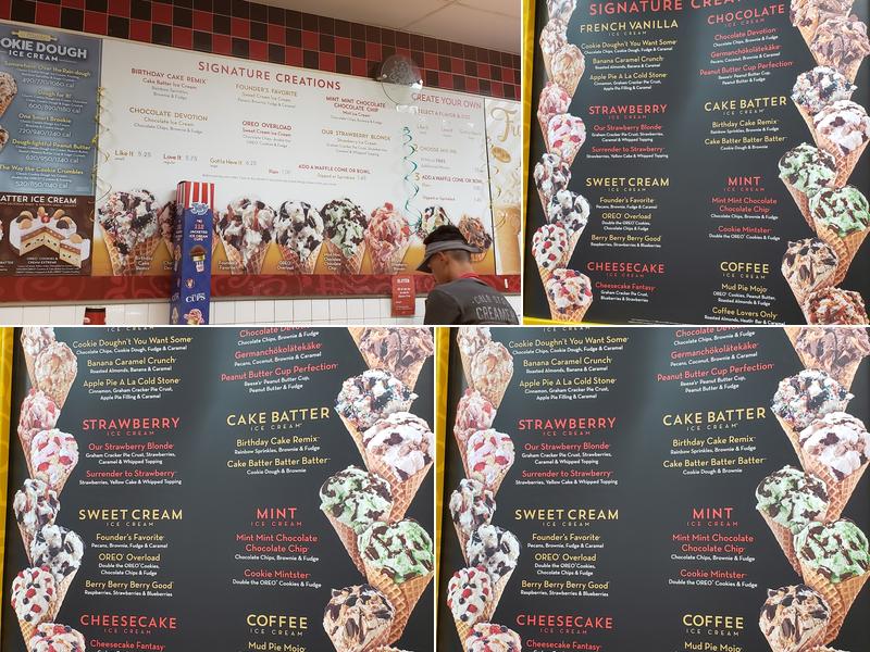 Cold Stone Creamery Menu