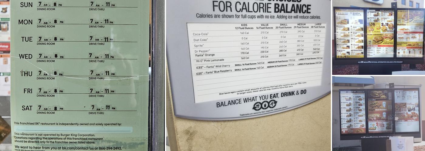 Burger King Menu