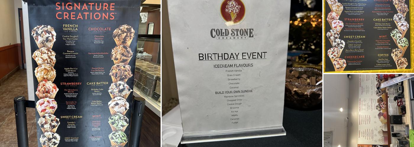 Cold Stone Creamery Menu