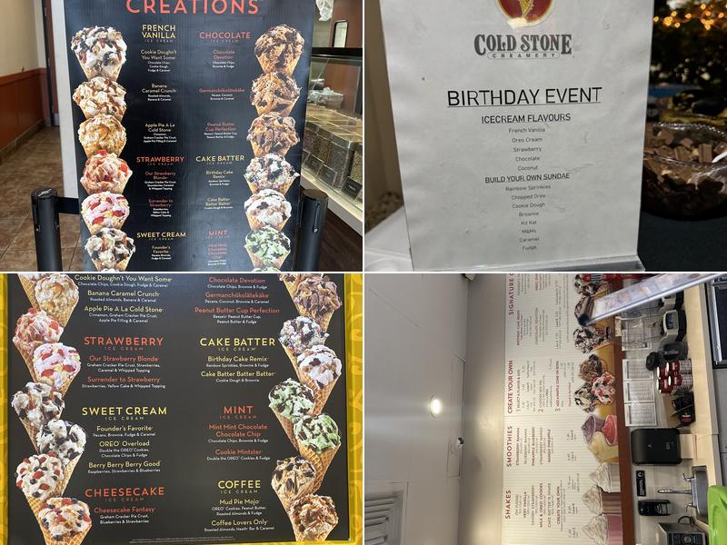 Cold Stone Creamery Menu