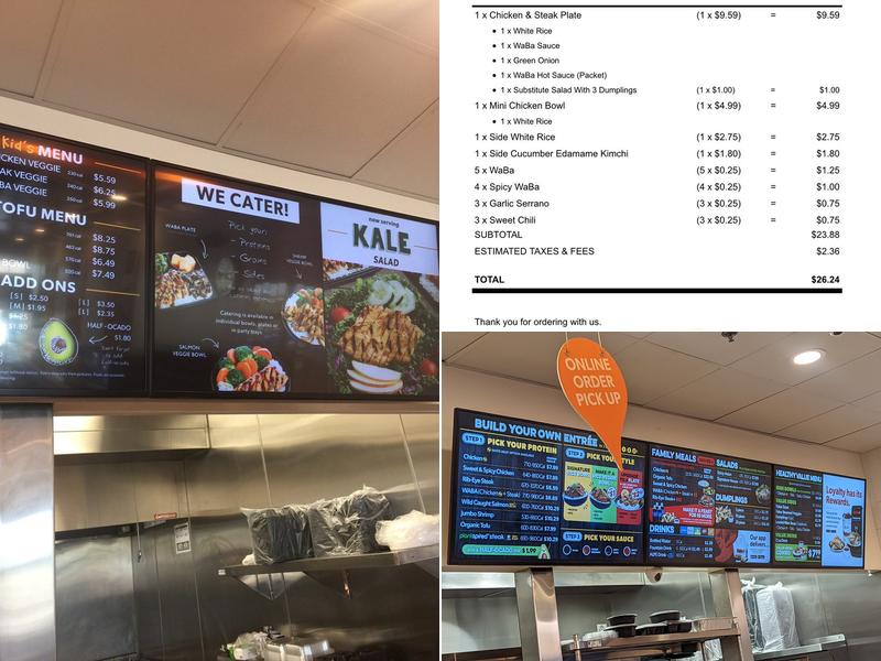 WaBa Grill Menu