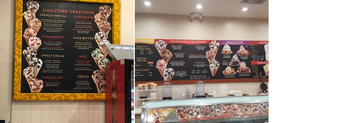 Cold Stone Creamery Menu