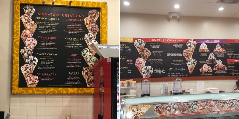 Cold Stone Creamery Menu