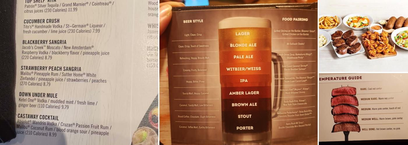Outback Steakhouse Menu