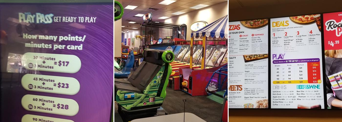 Chuck E. Cheese Menu