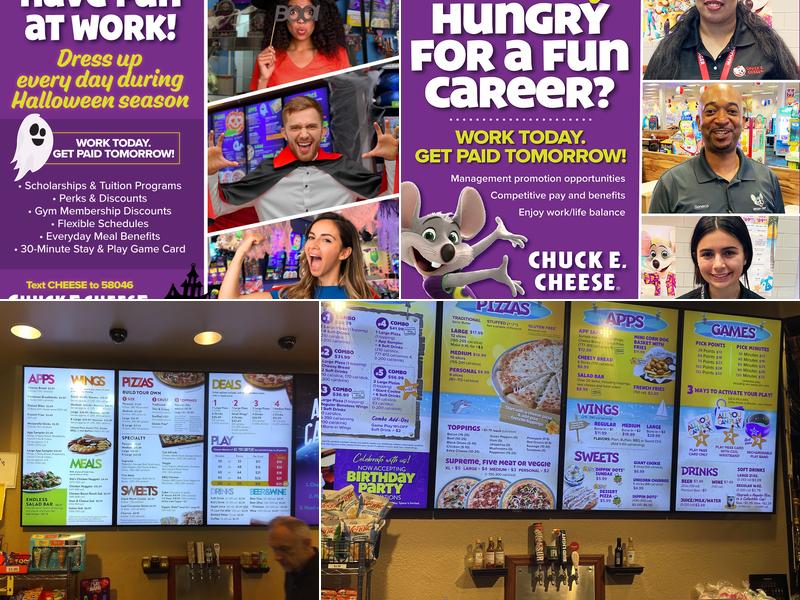 Chuck E. Cheese Menu