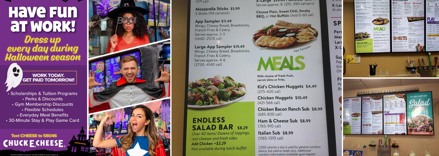Chuck E. Cheese Menu