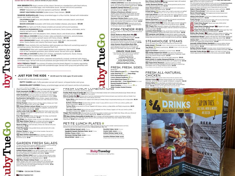 Ruby Tuesday Menu