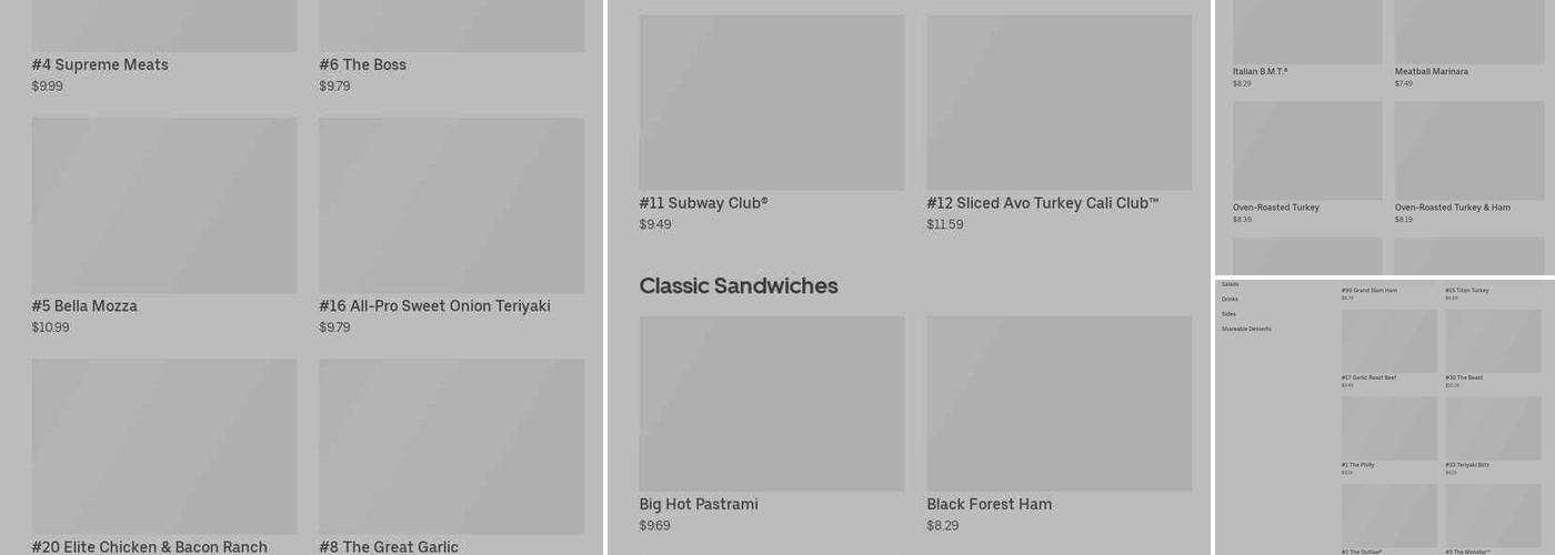 Subway Restaurants Menu