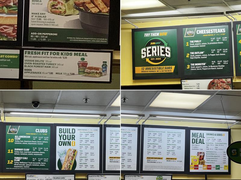 Subway Menu