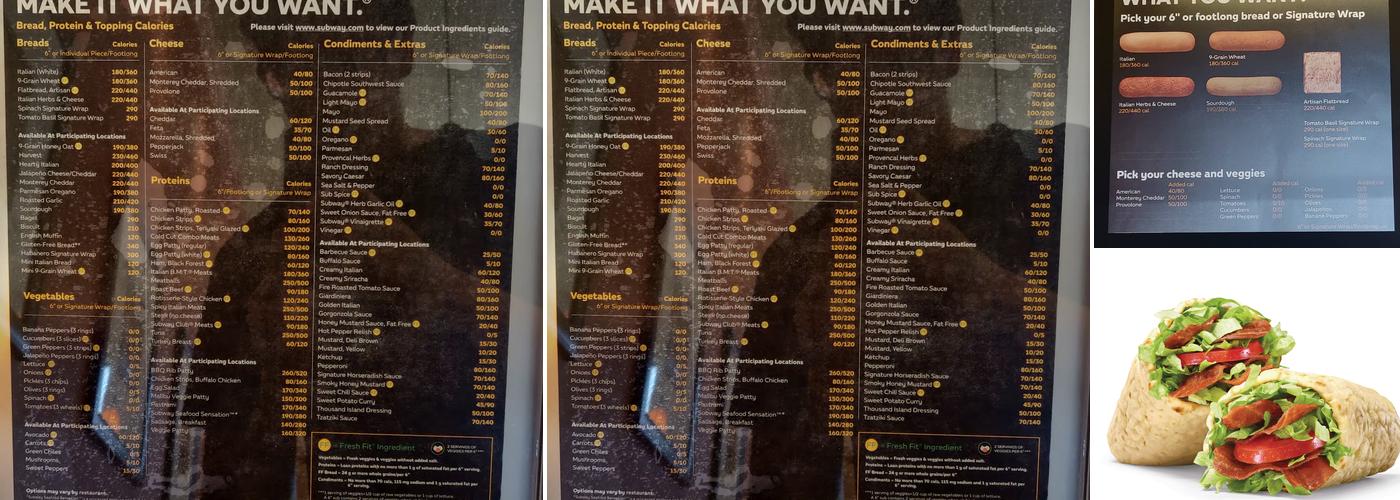 Subway Menu