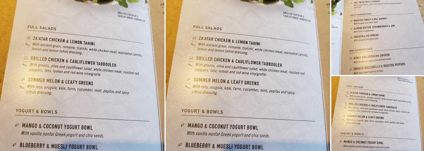 Starbucks Coffee Company Menu