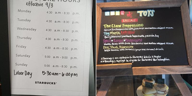 Starbucks Coffee Company Menu