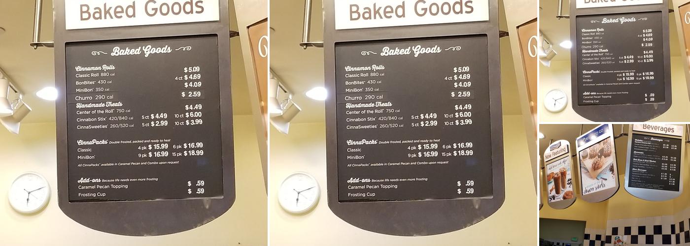 Cinnabon Menu