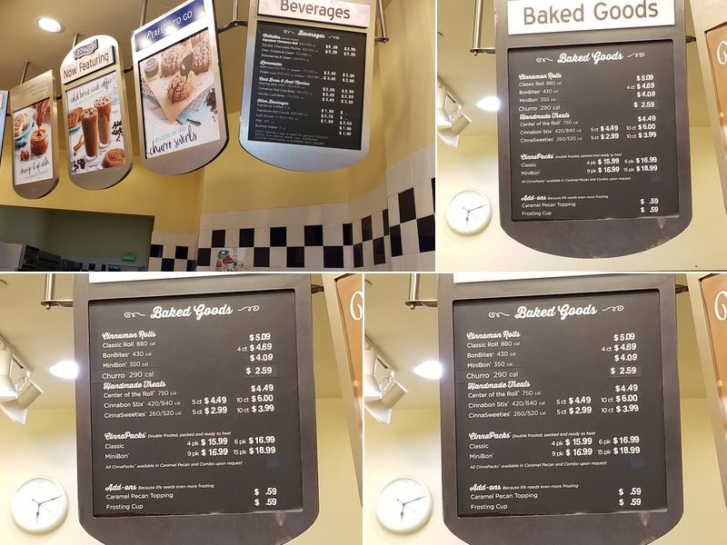 Cinnabon Menu