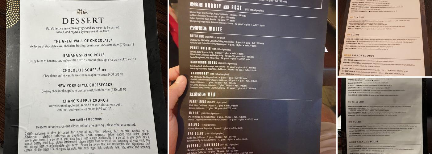 P.F. Chang's Menu