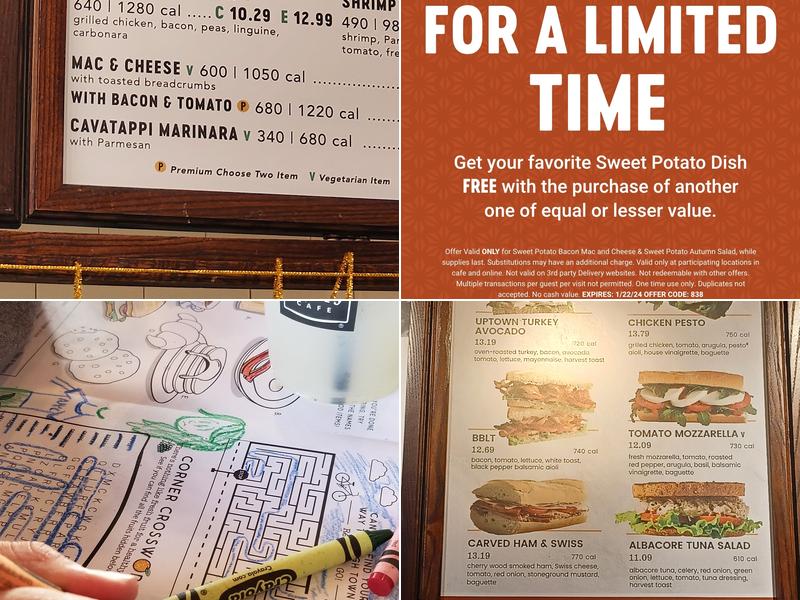 Corner Bakery Cafe Menu
