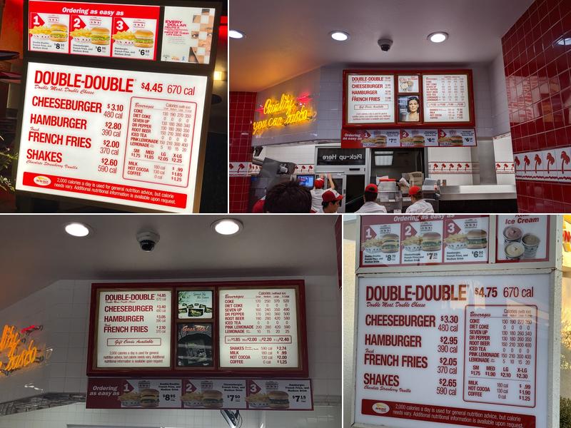 In-N-Out Burger Menu