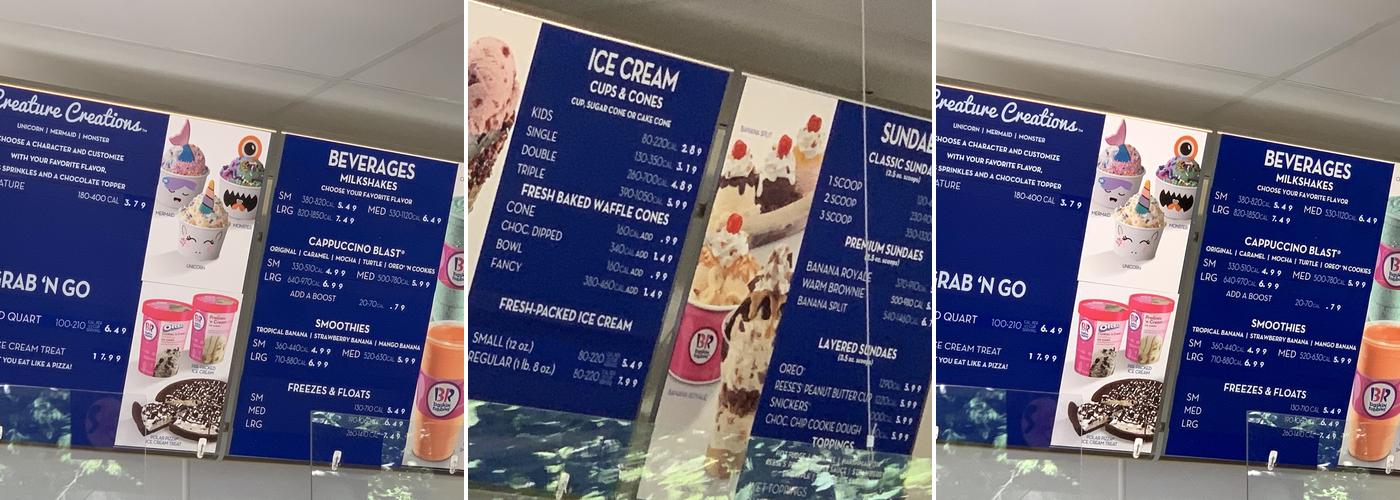 Baskin-Robbins Menu