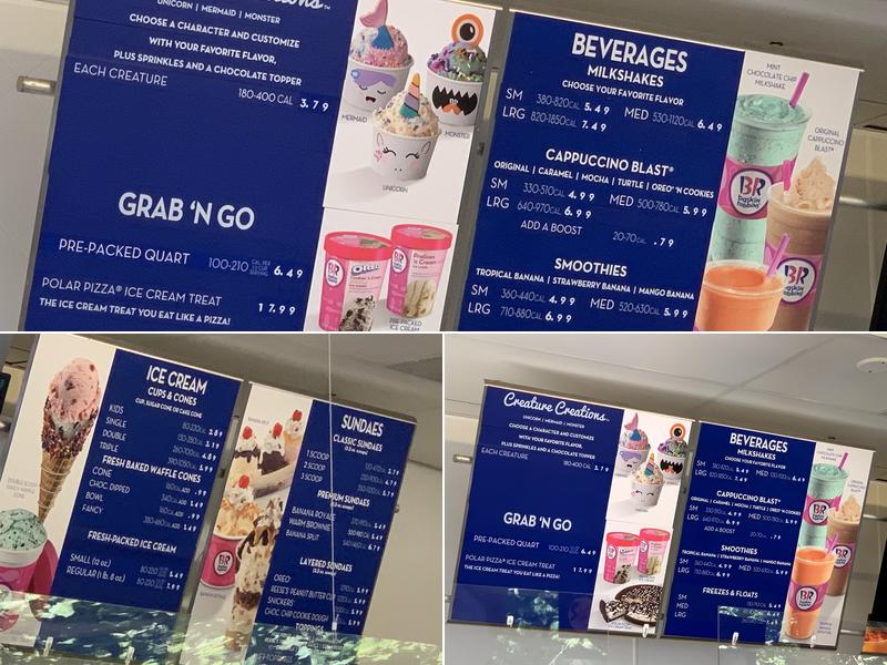 Baskin-Robbins Menu