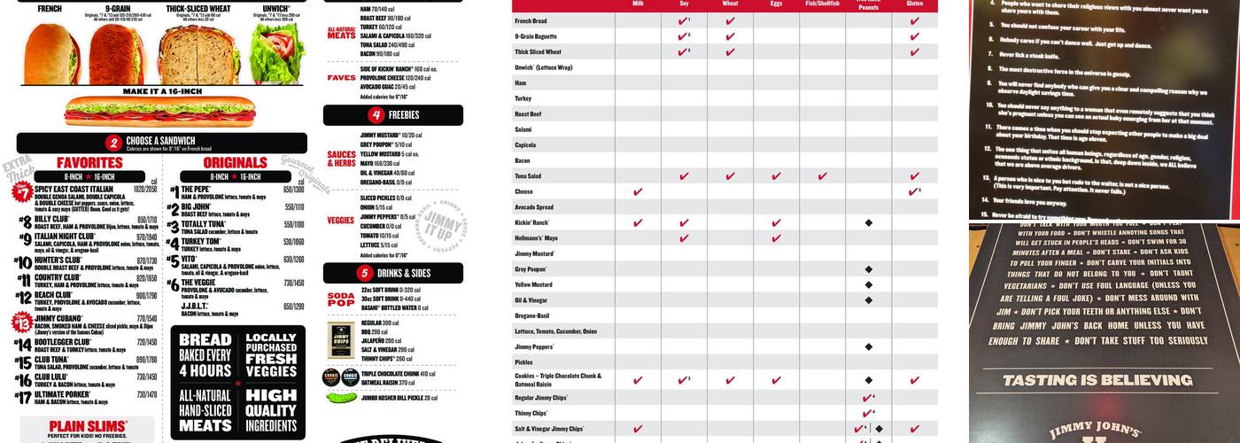 Jimmy John's Menu