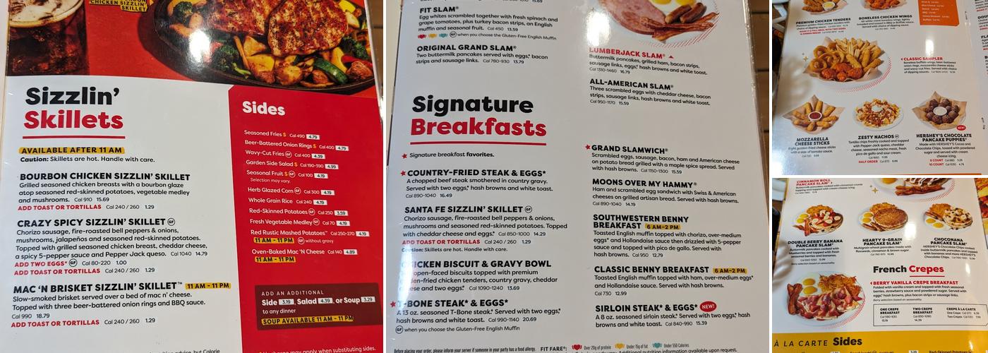 Denny's Restaurant Menu