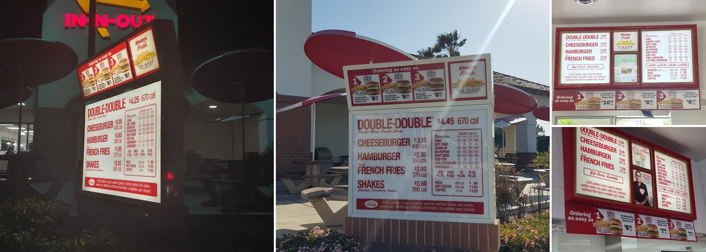 In-N-Out Burger Menu