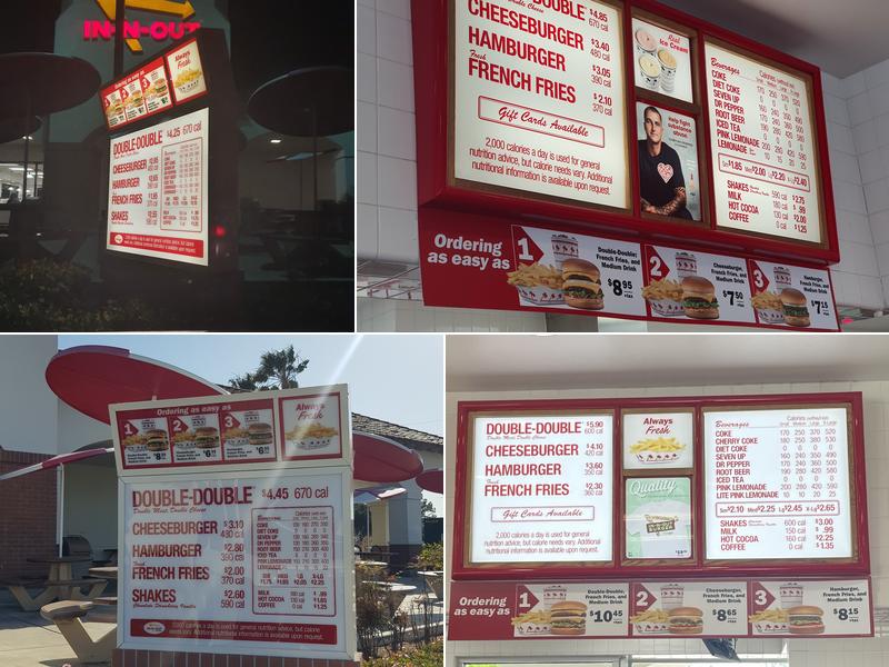 In-N-Out Burger Menu