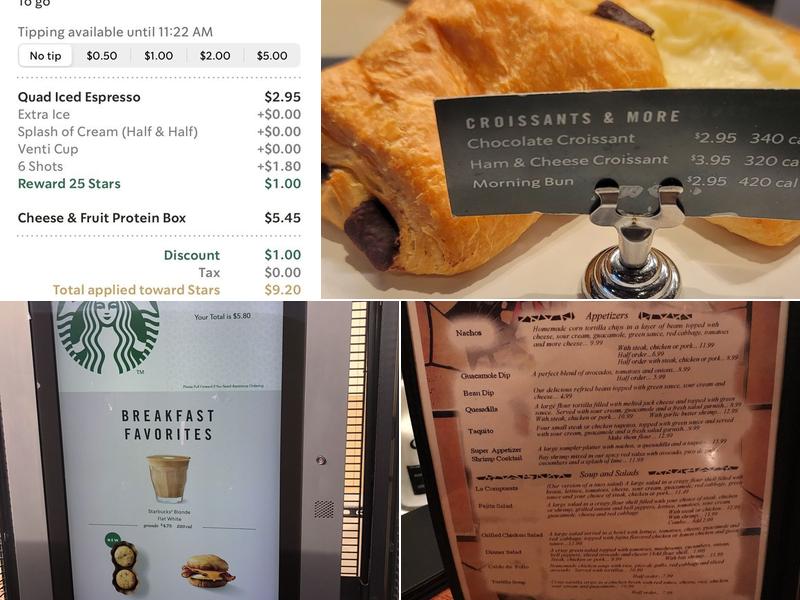 Starbucks Coffee Company Menu