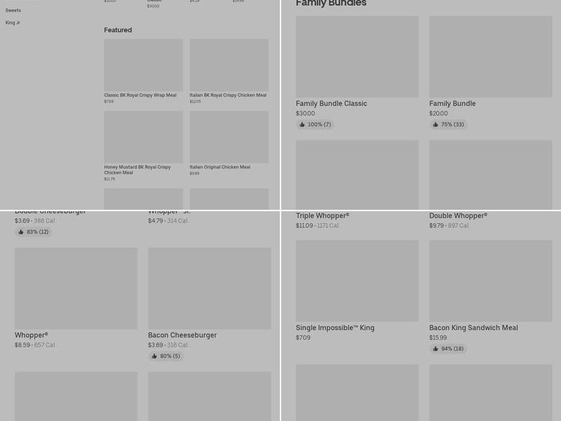 Burger King Menu