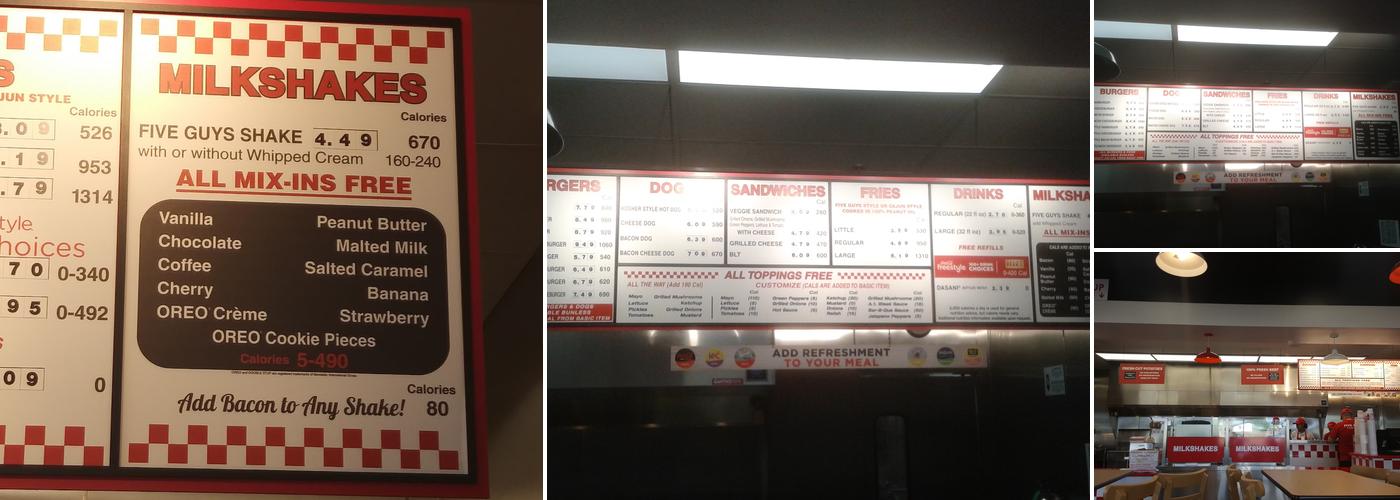 Five Guys Menu